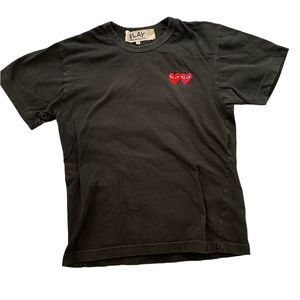 Come Des Garçon T shirt, logo, double hearts.